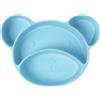 Vicloon Piatto Svezzamento per Bambini in Silicone, con 4 Aree, con Ventosa, Piastra di Alimentazione per Neonati con Cucchiaio e Forchetta, Orso