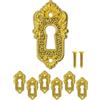 FUXXER Set di 6 targhette per chiavi antiche e rosette, design vintage oro