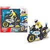 Dickie Toys Dickie Go Real Police Moto a Frizione 17 cm, Luci & Suoni, con Personaggio Removibile e Snodato, + 3 Anni, 203729019