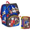 Zaino Scuola Sdoppiabile Big Sonic The Hedgehog Speed + Astuccio 3 Zip