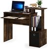 Furinno Econ scrivania Multiuso per Computer per casa e Ufficio con Contenitore, Legno ingegnerizzato, Pino Ambrato/Nero, 100.1 (W) x 86.6 (H) x 39.9 (D) cm