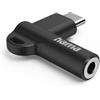 Hama Adattatore aux USB-C - Jack femmina 3,5 mm, spina angolare 90°, nero