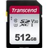 Transcend T512GSDC300S-E Scheda di Memoria SDXC da 512 GB, Imballaggio Apertura Facile, 300S, Standard