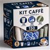 Free Time srl Kit Caffè Completo 150 Pezzi 50 Bicchierini 50 Bustine Zucchero e 50 Palette