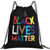 Generic Fashion Borsa Coulisse BLM Black Lives Matter Sacca Sportiva Palestra Leggero Zainetto per Spiaggia Yoga Vacanze 36X42Cm