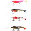Eacam Esche da Pesca Esche per Gamberetti Morbide Confezione da 4 Affondanti Costruite in Piombini Corpo Segmentato Stabile Nuoto Lancio Lungo con Ami (4 pezzi con Baffi Piombo Gamberetti)