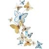 Pannello decorativo da muro con design a farfalle 59,5X4X111,5 cm Butterflies oro/celeste