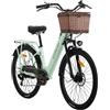 CYSUM X-city Bici elettrica 250 W, batteria da 48 V e 10,4 Ah, pneumatici da 26 x 1,95 pollici, 25 km/h - Verde