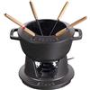 STAUB Set Fonduta con 6 Forchette, Adatto per Fonduta di Formaggio, Cioccolato e Carne, Nero, 18 cm