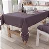 PETTI Artigiani Italiani - Tovaglia, Tovaglia da Tavola, Tovaglia Cucina Rettangolare con Pizzo Sangallo e Fiocchi, Tovaglia Copritavolo Tinta Unita in Cotone, X12 Posti (140x240 cm) Malva