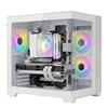 Noua Vision ZH100 Mini Bianco, Case Micro ATX PC Gaming Mini Tower 0.60MM, Ventola LED ARGB Indirizzabile, Struttura Doppia Camera, USB 3.0, Vetro Temperato Frontale e Laterale