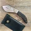 SCUOIO COLTELLO 20 CM SCUOIO SARDO MANICO in corno bufalo con fodero cinghiale inciso