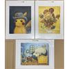 Pokemon x Van Gogh Museum Art Print Snorlax Sunflora Pikachu With Grey Felt Hat