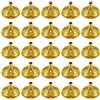 SODIAL 50PZ Gold Hand Held Flag Stand Base Table Flag Base Bar Restaurant Party C1675