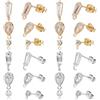 Beebeecraft 36 Pezzi di Orecchini A Bottone in Zirconia Cubica in Ottone Placcato Oro 18K e Platino A Forma di Rombo con Passante e Chiusure per Orecchini per La Creazione di Orecchini Artigianali