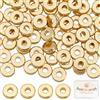 Beebeecraft 100 Pz/Scatola Perline Distanziatrici Rotonde Piatte 24K Placcato Oro Perline Distanziali Ciambella Disco Rotondo Piatto Gioielli Sciolti Fare per Bracciale Collana Artigianato