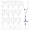 Beebeecraft 1 Scatola 12 Set Kit Vassoio per Ciondoli 304 basi per Ciondoli Ovali in Acciaio Inossidabile con Castone Vuoto e Cabochon in Vetro Trasparente 3 Anelli di Collegamento per La Creazione
