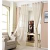 WOLTU Tenda Finesta Trasparente, conveniente per camera da letto/soggiorno/biblioteca, leggera e aerata, per Camera da Letto Voile 1 Pannello 140x225 cm Crema