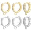 Beebeecraft 16 pz 2 Colori Ganci per Orecchini A Leva Rotondi Zirconi Cubici Placcati Oro 18K e Platino Chiusura per Orecchini A Leva Rotonda per La Creazione di Gioielli Kit di Forniture Pendenti
