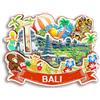 Quwsne Magnete da frigorifero Bali Indonesia Magnete da frigorifero souvenir da viaggio in città regali turistici 3D classici punti di riferimento artigianali fatti a mano decorazione per la casa 1961