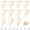 Beebeecraft 20 Pezzi di Orecchini A Bottone con Anello Perni per Orecchini A Bottone Geometrici A Forma Esagonale Placcati in Oro 14K con Anello Dadi per Orecchini in Plastica per La Creazione di