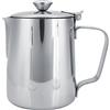 Nimomo Tazza per Schiumare in Acciaio Inossidabile 350 ml, Tazza da caffè in Acciaio Inossidabile Tazza Brocca per Schiumare il Latte con Coperchio per Latte Coffee Art (350 ml)