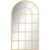 HOMCOM Specchio da parete ad arco, specchio da parete a forma di finestra, cornice in metallo, per soggiorno, camera da letto, corridoio, 110 x 65 cm, oro