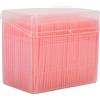 BORDSTRACT 1100 Pezzi Stuzzicadenti in plastica, Plettri per spazzolino interdentale in Supporti Trasparenti Strumento per la Pulizia dei Denti a Doppia Testa Sicuro e Robusto(Pink)
