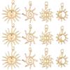 Beebeecraft 12 pezzi di Veri Ciondoli A Forma di Sole Placcati In Oro 18K Piccoli Ciondoli Celestiali In Metallo con Ciondoli A Forma di Sole per La Creazione di Gioielli Orecchini Collane Portachiavi