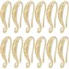 Beebeecraft 1 Scatola da 20 Pezzi di Ganci per Orecchini Francesi in Ottone Placcato Oro 18K con Motivo A Gancio per Orecchini con Anello per La Creazione di Gioielli Orecchini da Donna Fai da Te