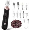 Hoxida Kit professionale per manicure e pedicure, 8 in 1, lima elettrica per unghie, set di lime per unghie a 5 velocità per unghie spesse e cuticole, buffer per rifinitore a LED per donne, uomini, bambini e