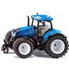 Siku 3291, New Holland T7.315 HD, Trattore Giocattolo, 1:32, Metallo,Plastica, Blu, Include Zavorra Anteriore, Cofano Apribile, Con Gancio di Traino