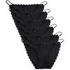 Nightease Mutandine Lingerie Donna String Bikini Slips Pizzo Biancheria Intima Culotte Seta di Ghiaccio (Confezione da 6) (M(CN)-Taglia(61-63.5cm), 6 Nero)