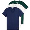 Polo Ralph Lauren Confezione da 3 canottiere da uomo con scollo a V in cotone, Cruise Navy/Bianco/Agata muschiata, M