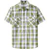 JOGAL Camicie da uomo a quadri con bottoni, a maniche corte, stile western, con due tasche, vestibilità regolare, camicie casual da uomo con bottoni, Verde Matcha., M