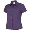 Uneek clothing Salt Pepper-Maglietta a Maniche Corte, in Popeline, da Lavoro, Casual Formale Uniforme Viola Small