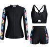 Generic Costume da bagno a maniche lunghe con protezione solare UPF 50+, per surf, immersioni, tankini con slip sportivi stampati, multicolore, M