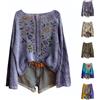 Generic HUIFUAO Maglione Boho da donna Plus Size Vintage Boho Floreale Graphic Maglioni Trendy Maglieria Autunno Manica Lunga Top Pullover Elegante Casual Camicette Felpa, Z02 Blu Cielo, 3XL