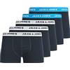 JACK & JONES JACHuey - Boxer da Uomo, Confezione da 5 Blu (Blue Heaven/Dettagli: Blue Night) XXL