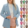 Generic HUIFUAO - Blazer da donna, taglie forti, scollo a V, giacca da lavoro elegante e casual, a maniche lunghe, con risvolto a 2 bottoni, con tasca, Z01 Verde, M