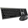 Bluestork BlueElement - Set di tastiera e mouse senza fili grafica, wireless con smart dongle - clic silenziosi, design ultra sottile, ergonomico, ricaricabile, AZERTY FR (Black)