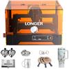 LONGER Ray5 miniS Incisore Laser, Incisore e Taglierina Laser 10W Classe 1 con Carcassa Protettiva, WiFi, Arresto Emergenza, per Legno, Metallo, Acrilico e Pelle, 120 x 130 MM