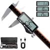 HARDELL Calibro Digitale Professionale, 150mm/6" Calibro a Corsoio Ricaricabile con Display LCD Grande, Acciaio Inossidabile, Spegnimento Automatico, Pollici/MM/Frazioni per DIY/Casa/3D