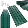ACXIN 12 fogli profilati trapezoidali, 129,5 x 45 cm = 7 m², zincata, tettoia in acciaio per casetta da giardino, con viti e guanti, colore: verde