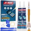 ShadowRealmTech Colla Schermo Cellulare - Colla per Display Smartphone con Strumenti di Riparazione, Super Glue per Tessuti, Plastica, Metallo, Scarpe, Ceramica, 15ml x 2, Trasparente e Nero