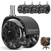 Sytopia Set di 5 sedie da ufficio, ruota da 11 x 22 mm, grandi ruote in gomma per sedia