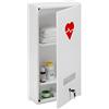 Relaxdays Armadietto Pronto Soccorso per Medicinali, Cassetta Farmaci con 3 Scomparti, HLP: 60x30x12 cm, Bagno, Bianco