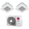 LG Cassetta 4 vie R32 Climatizzatore a cassetta dual split inverter bianco - unità esterna 4.1 kW unità interne 9000+9000 BTU