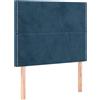 vidaXL Testiere 2 pz. Velluto blu scuro 100x5x78/88 cm