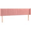 vidaXL Testiera con orecchie Rosa 203x16x78/88 cm in velluto